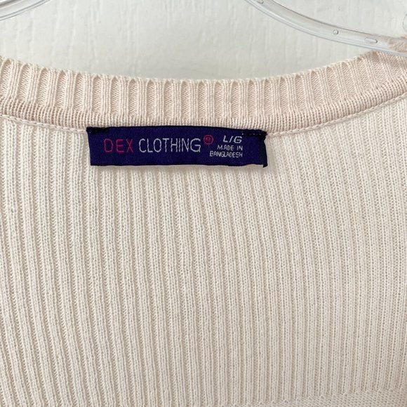 2 for $25! 🛍 Dex Clothing - Soft Cream Stripe Button Cardigan with Pockets - Picture 2 of 5